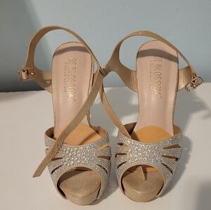 De Blossom Collection Sparkling Silver and Gold Heels